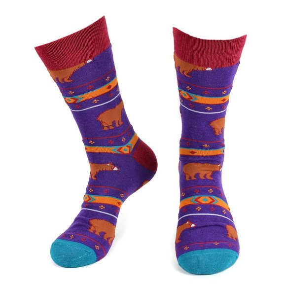 Men's Brown Bear Fun Novelty Socks - Picture 1 of 5
